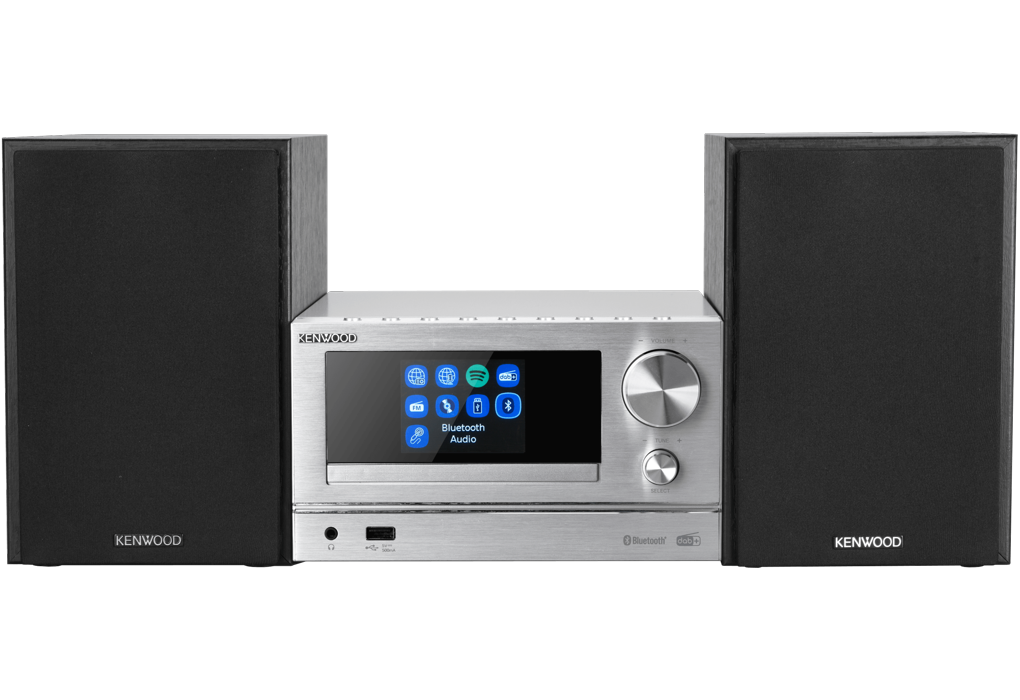 Kenwood M-7000S-S microanlæg - SØLV (NEDAT DA KASSEN MANGLER)