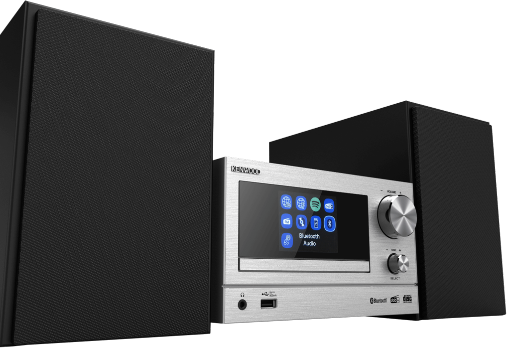 Kenwood M-7000S-S microanlæg - SØLV (NEDAT DA KASSEN MANGLER)