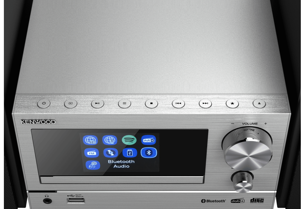 Kenwood M-7000S-S microanlæg - SØLV (NEDAT DA KASSEN MANGLER)
