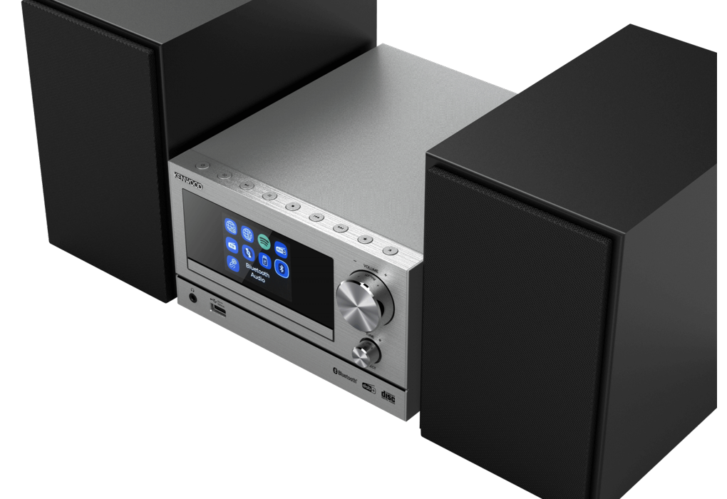 Kenwood M-7000S-S microanlæg - SØLV (NEDAT DA KASSEN MANGLER)