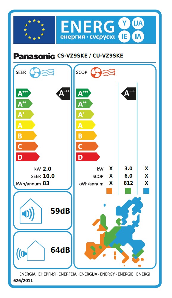 Panasonic VZ9-SKE varmepumpe