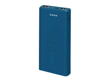 SBS hurtigtopladende powerbank. 10,000 mAh. Blå